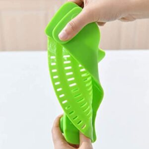 Kitchen Gizmo Snap N Strain Adjustable Silicone Clip On Strainer for Pots, Pans and Bowls – Lime Green