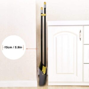 Broom and Dustpan Set for Home/Dustpan and Broom Combo Set,Standing Dustpan Dust Pan