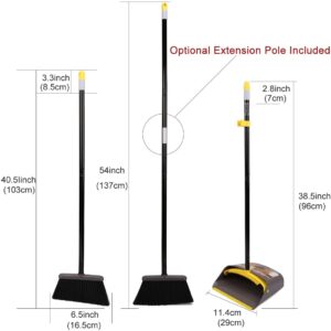 Broom and Dustpan Set for Home/Dustpan and Broom Combo Set,Standing Dustpan Dust Pan