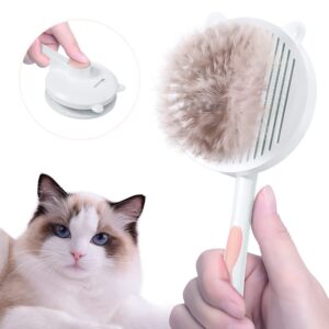 Cat Dog Brush for Shedding and Grooming,Self Cleaning Slicker Comb,Removes Undercoat,Shed Fur and Tangled Hairs