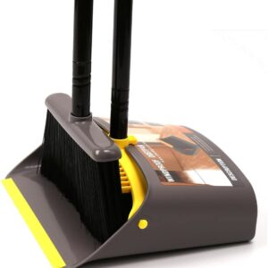 Broom and Dustpan Set for Home/Dustpan and Broom Combo Set,Standing Dustpan Dust Pan