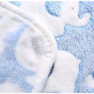 1 Pack 3 Blankets Super Soft Fluffy Premium Cute Elephant Pattern Pet Blanket Flannel Throw for Dog Puppy Cat