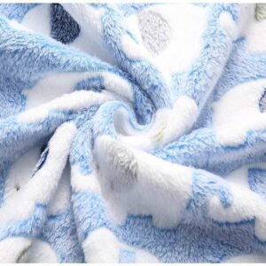 1 Pack 3 Blankets Super Soft Fluffy Premium Cute Elephant Pattern Pet Blanket Flannel Throw for Dog Puppy Cat