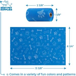 Best Pet Supplies Dog Poop Bags for Waste Refuse Cleanup, Doggy Roll Replacements for Outdoor Puppy Walking and Travel, Leak Proof and Tear Resistant