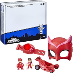 Masks Owlette Power Pack Preschool Toy Set with 2 PJ-Masks-Action-Figures, Vehicle, Wristband