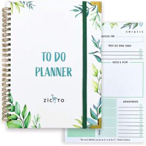 Simplified Greenery To Do List Notebook – Beautiful Daily Planner Easily Organizes Your Daily Tasks And Boosts Productivity