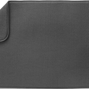 Envision Home Jumbo Microfiber Dish Drying Mat, 18-Inch x 32-Inch, Grey