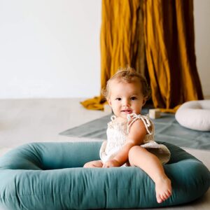 Snuggle Me Organic Bare | Baby Lounger & Infant Floor Seat | Newborn Essentials | Organic Cotton, Fiberfill