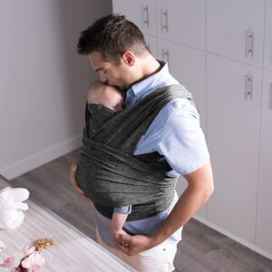 Boppy Baby Carrier-ComfyFit | Heathered Gray with Waist Pocket | Hybrid Wrap | 3 Carrying Positions