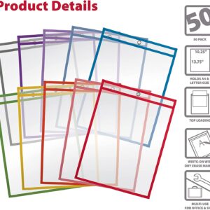 Dry Erase Pocket Sleeves, 50 Count, Crystal Clear, by Better Office Products and Stationery