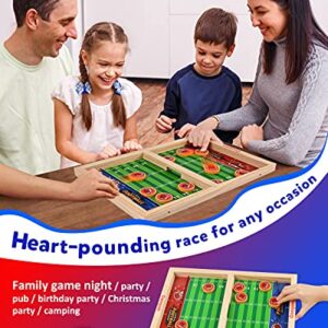 Coogam Fast Sling Puck Game, Wooden Sling Football Shot Board Game