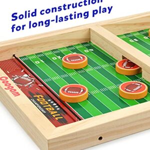 Coogam Fast Sling Puck Game, Wooden Sling Football Shot Board Game