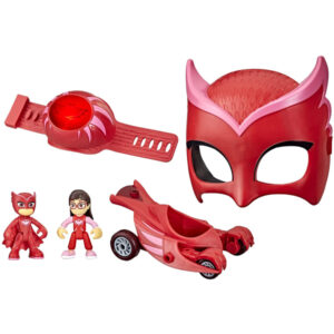 Masks Owlette Power Pack Preschool Toy Set with 2 PJ-Masks-Action-Figures, Vehicle, Wristband