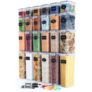 Airtight Food Storage Container Set – 24 Piece, Kitchen & Pantry Organization, BPA-Free, Plastic Canisters with Durable