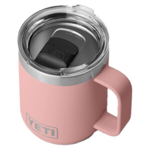 YETI Rambler 10 oz Stackable Mug, Stainless Steel, Vacuum Insulated with MagSlider Lid, Sandstone Pink