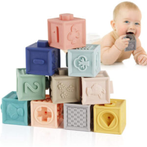 Mini Tudou Baby Blocks Soft Building Blocks Baby Toys Teethers Toy Educational Squeeze Play with Numbers