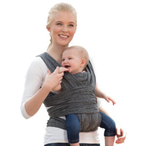 Boppy Baby Carrier-ComfyFit | Heathered Gray with Waist Pocket | Hybrid Wrap | 3 Carrying Positions