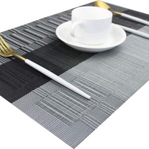 Pesonlook 12Pcs Placemats Heat-Resistant PVC Table Place Mats Woven for kitchen and dining