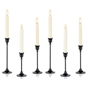 Candlestick Holder Metal Black 2 Set/6 PCS Decorative Candle Holder for kitchen and dining